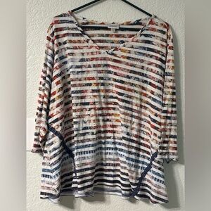 Striped Multicolor Women's Top Size 4X 26/28 by Avenue